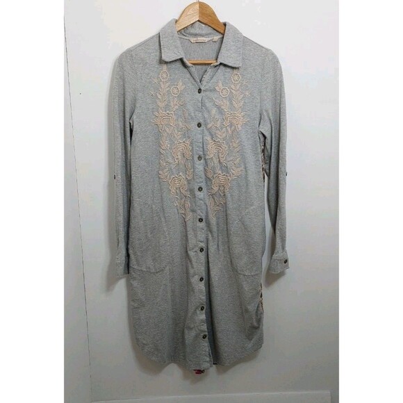 Soft Surroundings Women's Size Small Dress Button Up Contrast Panel Embroidered - Picture 4 of 14
